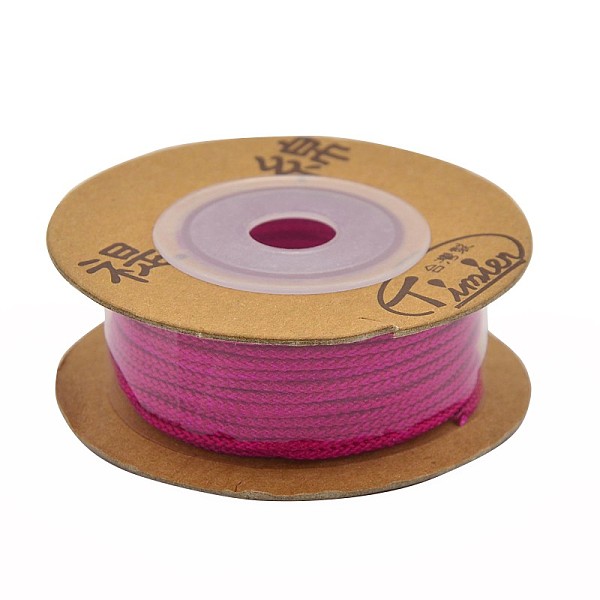 

PandaHall Eco-Friendly Dyed Round Nylon Cotton String Threads Cords, Fuchsia, 1mm, 20yards/roll Nylon Pink
