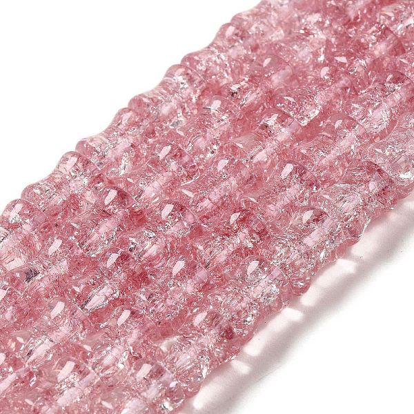 

PandaHall Transparent Crackle Glass Beads Strands, Bamboo Joint, Pale Violet Red, 8x10.5mm, Hole: 1.7mm, about 38pcs/strand, 15.35''(39cm)...