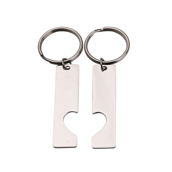 

PandaHall Stainless Steel Pendants Keychain, with Alloy Key Rings, Rectangle with Heart, Stainless Steel Color, Pendant: 5x1.2cm, Ring: 25mm...