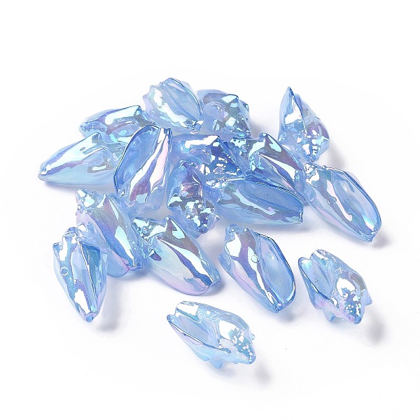 

PandaHall UV Plating Rainbow Iridescent Acrylic Beads, Conch Shape, Cornflower Blue, 30x16x14mm, Hole: 1.7mm Acrylic Others