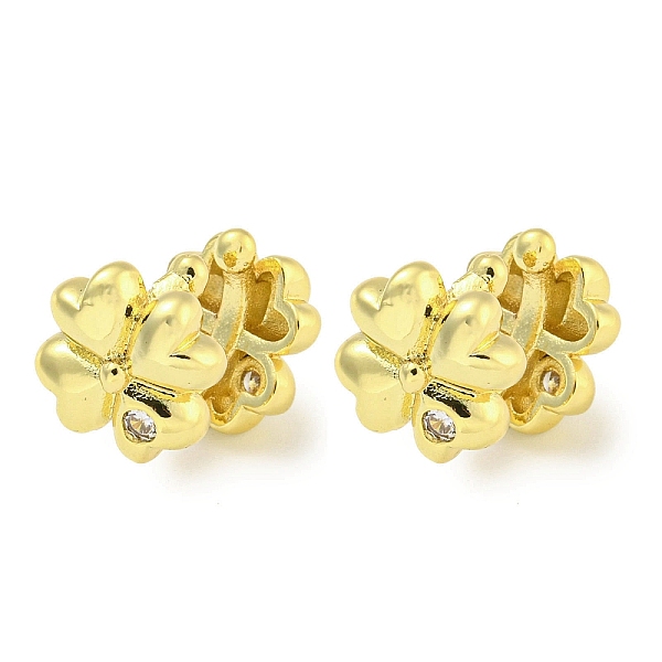 

PandaHall Brass Micro Pave Clear Cubic Zirconia Cuff Earrings, for Women, Flower, Real 18K Gold Plated, 17.5x13mm Brass Flower Clear