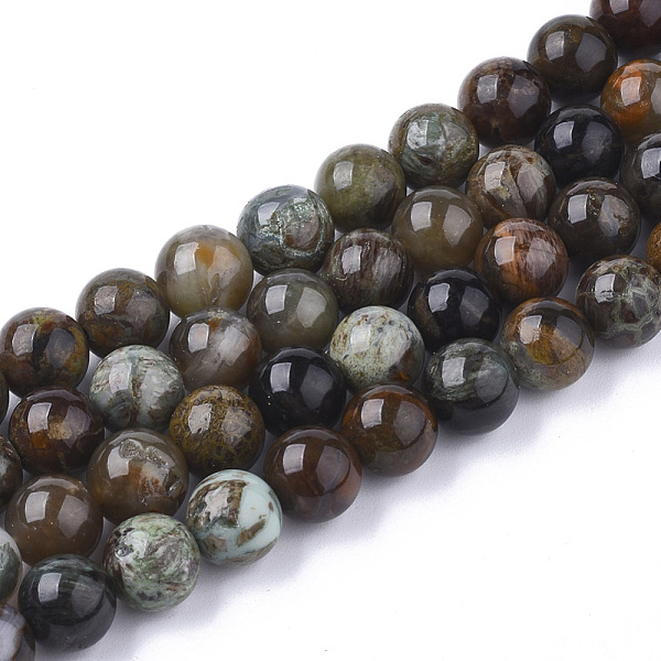 

PandaHall Natural Serpentine Beads Strands, Round, 8~9mm, Hole: 1mm, about 45~48pcs/strand, 15.7 inch Serpentine Round