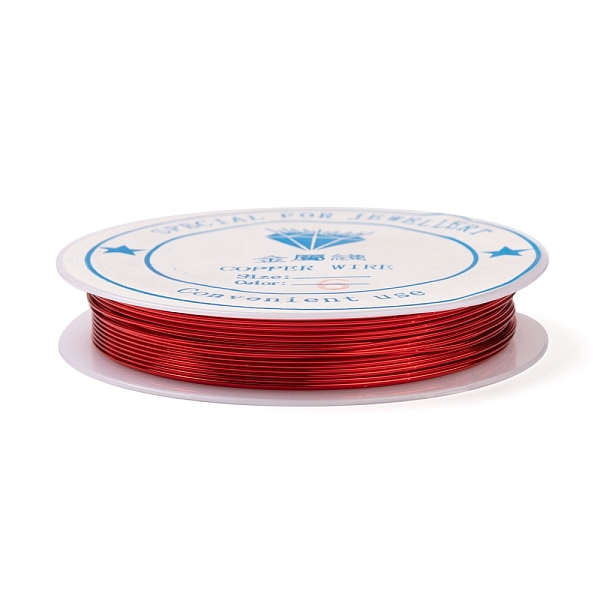 

PandaHall Copper Jewelry Wire, Nickel Free, Dark Red, 22 Gauge, 0.6mm, about 5.5m/roll Copper Round Red