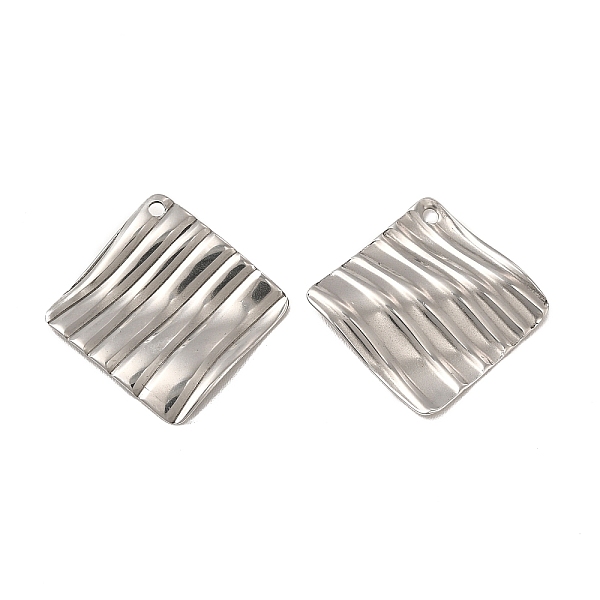 

PandaHall 304 Stainless Steel Pendants, Grooved Rhombus Charm, Stainless Steel Color, 22x22x2.5mm, Hole: 1.4mm 304 Stainless Steel Rhombus