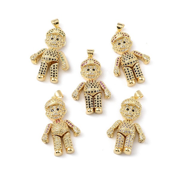 

PandaHall Brass Micro Pave Cubic Zirconia Pendants, Long-Lasting Plated, Real 18K Gold Plated, Cadmium Free & Lead Free, Boy, Mixed Color..., Multicolor