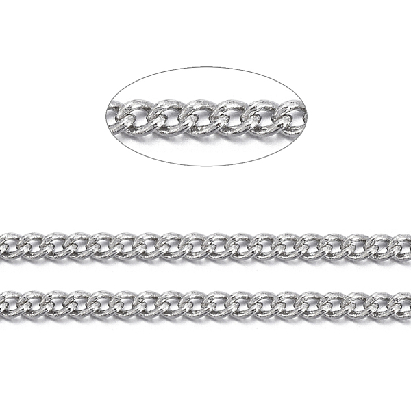 

PandaHall Brass Twisted Chains, Curb Chains, Unwelded, with Spool, Lead Free & Nickel Free & Cadmium Free, Platinum, 2x1.5x1mm, about 301.83...