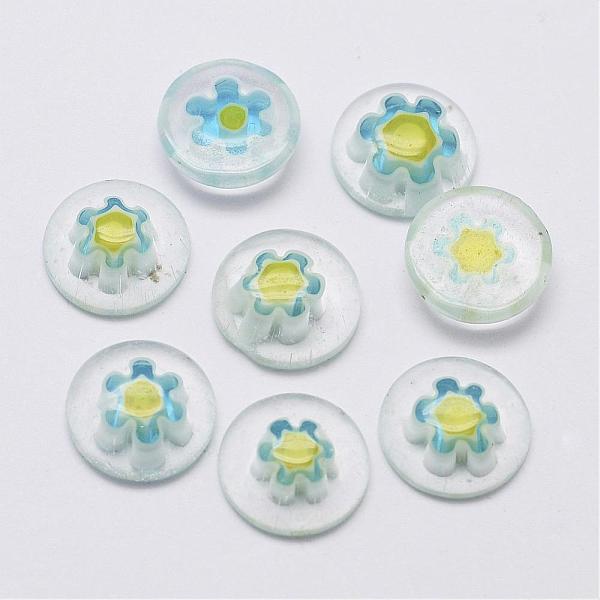 

PandaHall Handmade Millefiori Glass Cabochons, Single Flower Design, Half Round/Dome, Mixed Color, 10x3mm Millefiori Lampwork Half Round..., Multicolor