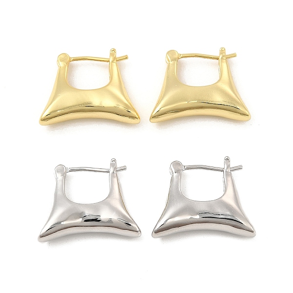 

PandaHall Brass Bag Shape Hoop Earrings for Women, Mixed Color, 16.5x19x5mm, Pin: 0.8mm Brass Bag