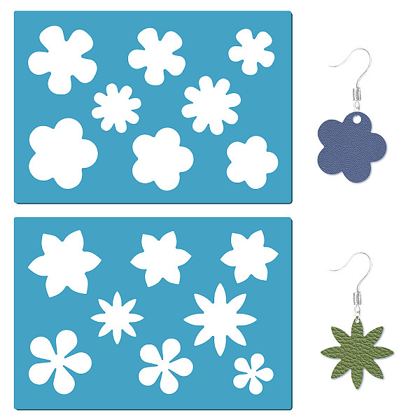 

PandaHall Acrylic Earring Handwork Template, Card Leather Cutting Stencils, Deep Sky Blue, Flower, 130x90x2mm, 2pcs/set Acrylic Flower