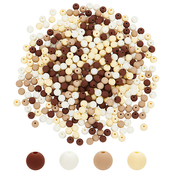 

PandaHall ARRICRAFT Frosted Opaque Acrylic Beads, Round, Coconut Brown, 8mm, Hole: 2mm, 160g, about 592pcs/box Acrylic Round
