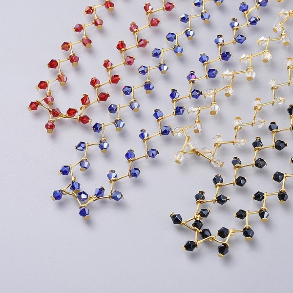

PandaHall Glass Beads Choker Necklaces, with Brass Lobster Claw Clasps and Iron Twisted Chains, Golden, Mixed Color, 13.3 inch(33.8cm), 12mm..., Multicolor