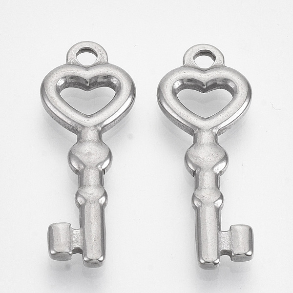 

PandaHall 304 Stainless Steel Pendants, Key, Stainless Steel Color, 28x10.5x2.5mm, Hole: 2mm 304 Stainless Steel Key