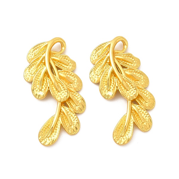 

PandaHall Rack Plating Alloy Pendants, Lead Free & Cadmium Free & Nickel Free, Leaf Charms, Matte Gold Color, 37x19x4mm, Hole: 2.5x4mm Alloy...