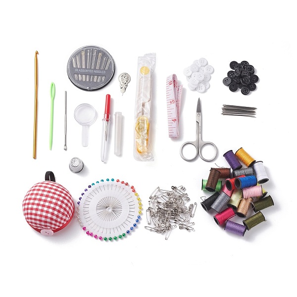 PandaHall Sewing & Knitting Tools Kits, Sewing Supplies with Buttons & Pins & Scissors & Pencil & Sewing Threads & Knitting Neddles &...