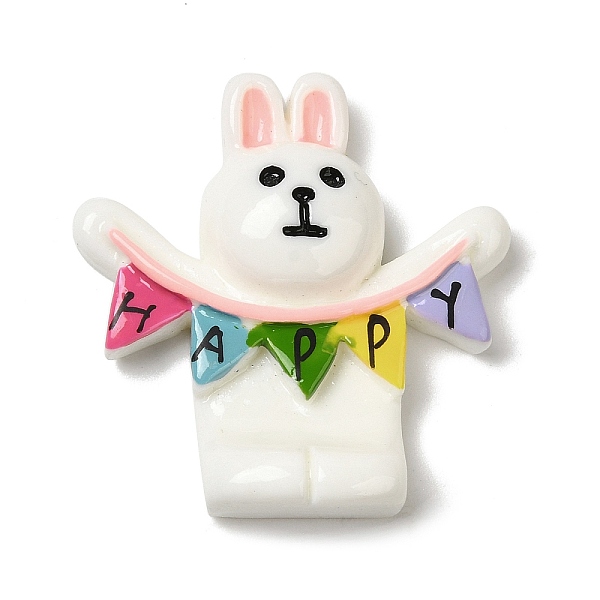 

PandaHall Easter Opaque Resin Cabochons, Rabbit, White, 30x29x7.5mm Resin Rabbit White
