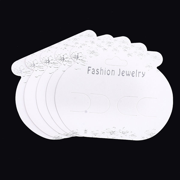 

PandaHall Cardboard Display Cards, Used For Hair Barrettes, White, 7.5x9.5x0.03cm, Hole: 18x7.5mm Paper Flat Round White