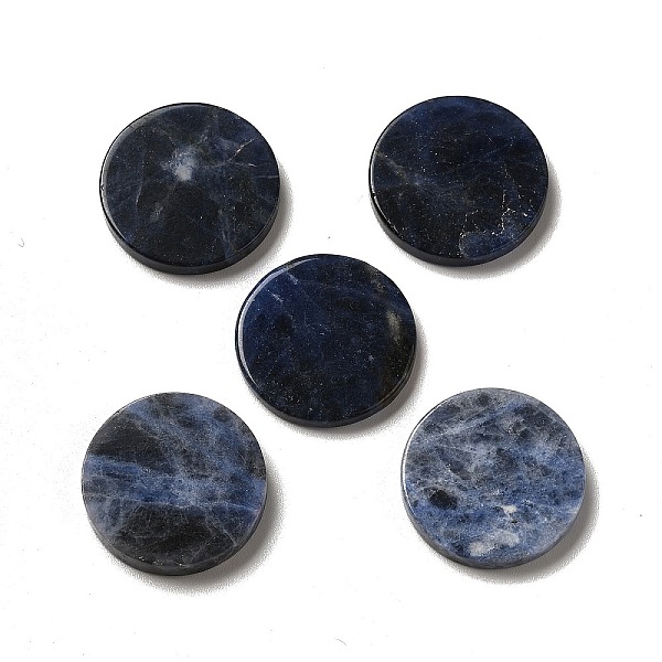 

PandaHall Natural Sodalite Cabochons, Flat Round, 20x2.5~3.5mm Sodalite Flat Round