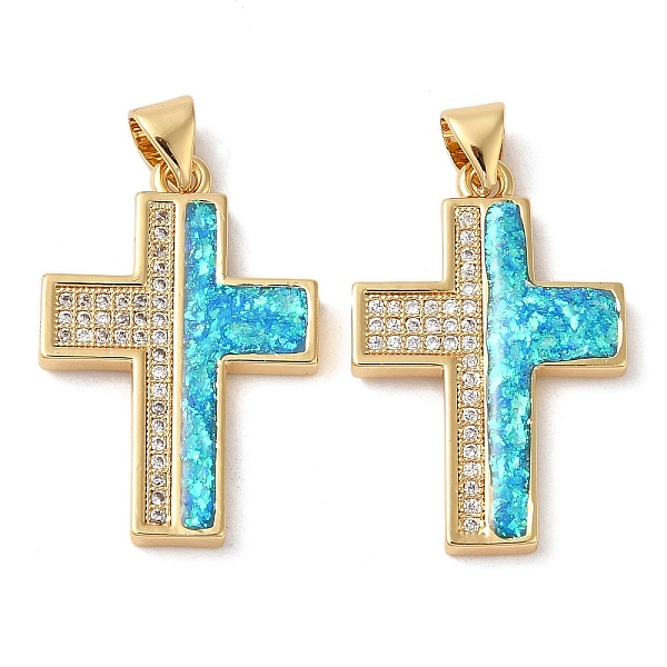 

PandaHall Rack Plating Brass Micro Pave Cubic Zirconia Pendants, Cadmium Free & Lead Free, Long-Lasting Plated, Cross, Real 18K Gold Plated..., Clear