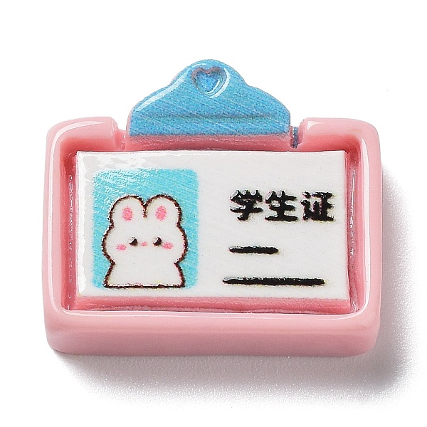 

PandaHall Study Theme Opaque Resin Cabochons, Rabbit School Supplies, Student Card, Pink, 15x17.5x5mm Resin Others Pink