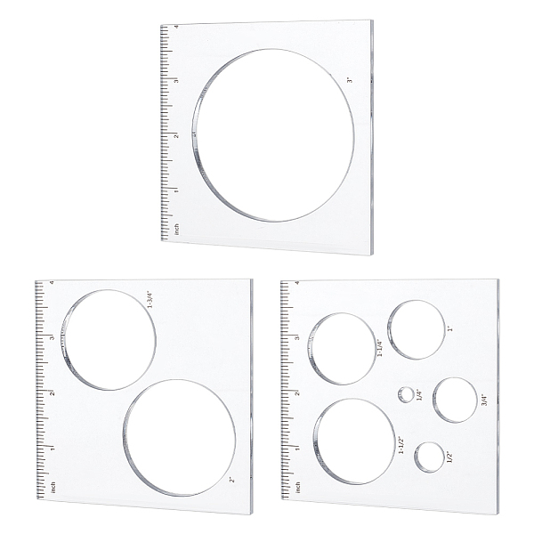 

PandaHall 3Pcs Multifunctional Acrylic Drawing Scale Ruler, Painting Stencils, for Student Painting Supplies, Craft Projects, Round Pattern...