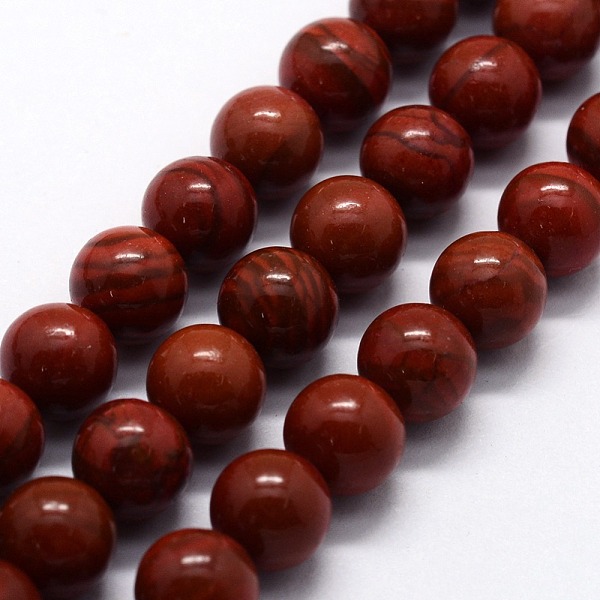 

PandaHall Natural Red Jasper Beads Strands, Round, 10mm, Hole: 1mm, about 37pcs/strand, 14.76 inch(37.5cm) Red Jasper Round