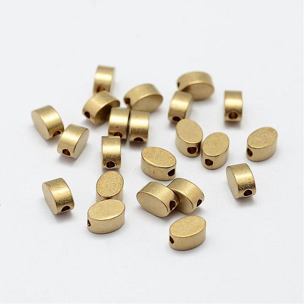 

PandaHall Brass Beads, Oval, Nickel Free, Raw(Unplated), 6x4x3mm, Hole: 1.5mm Brass Oval