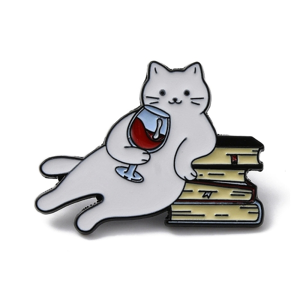 

PandaHall Drunk Cat Shape Alloy Enamel Brooch Pins, for Backpack, Clothes, White, 26x35x1.5mm Alloy+Enamel Cat Shape White