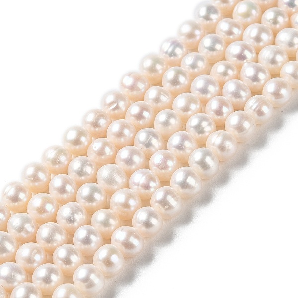 

PandaHall Natural Pearl Beads Strands, Round, Grade 2A+, WhiteSmoke, 6~7x6~6.5mm, Hole: 0.7mm, about 56pcs/strand, 13.78 inch(35cm) Pearl..., White