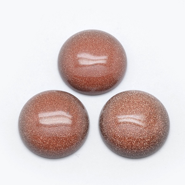 

PandaHall Synthetic Goldstone Cabochons, Half Round, 24.5~25x4~7mm Goldstone Half Round