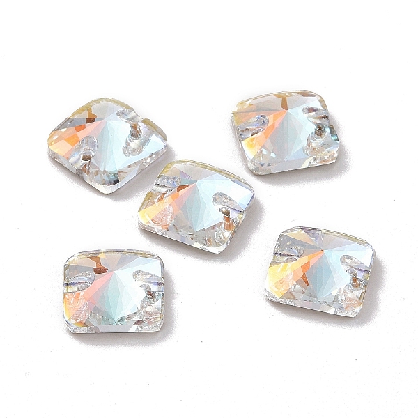 

PandaHall Square Shape Sew on Rhinestone, K5 Glass Rhinestone, 2-Hole Link, Plated Flat Back, Sewing Craft Decoration, Light Crystal AB..., Clear