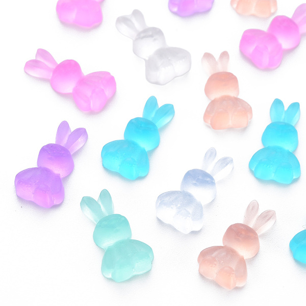 

PandaHall Transparent Resin Cabochons, Rabbit, Mixed Color, 19x10x5mm Resin Rabbit Multicolor