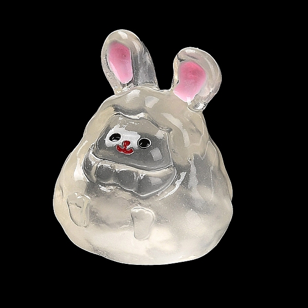 

PandaHall Luminous Resin Cute Little Rabbit Ornaments, Glow in the Dark, Micro Landscape Decoration, Clear, 25x22x19.5mm Resin Rabbit Clear
