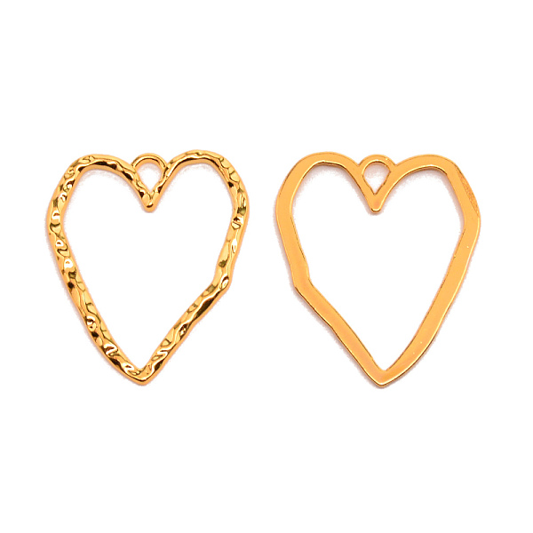 

PandaHall Alloy Hollow Pendants, Textured, Heart, Golden, 35x30x1.5mm, Hole: 4x3mm Alloy Heart