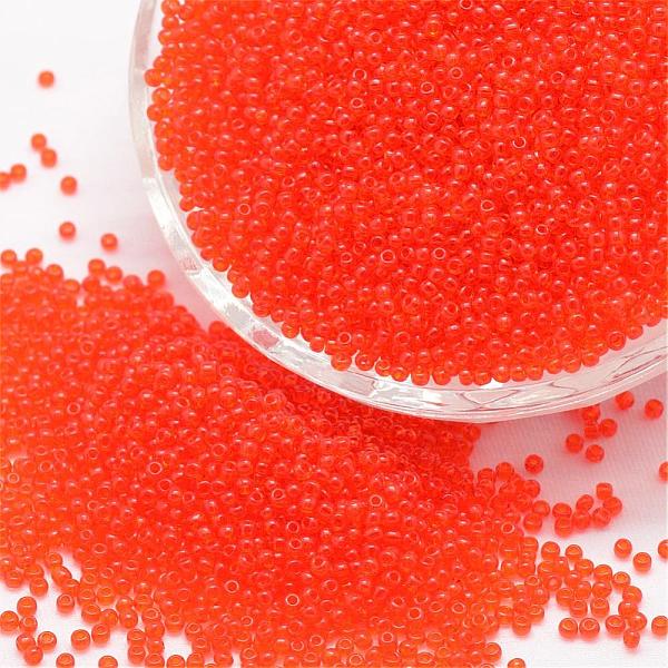 

PandaHall 15/0 Glass Seed Beads, Grade A, Round, Transparent Colours, Orange Red, 1.3~1.5mm, Hole: 0.5mm, about 75000pcs/pound Glass Red