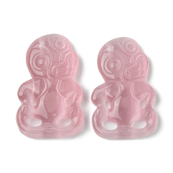 

PandaHall Dyed Natural Selenite Big Pendants, Monkey, Pale Violet Red, 50~51x31~31.5x7~9mm, Hole: 1.6~1.8mm Selenite Monkey