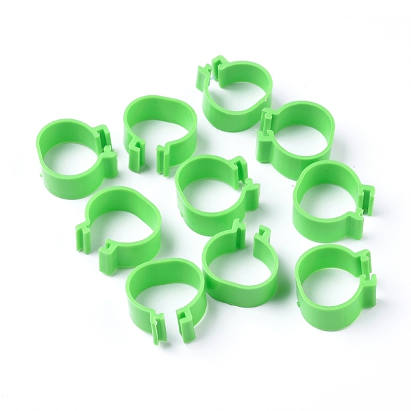 

PandaHall Plastic Poultry Leg Bands, Bird Chicks Ducks Chicken Clip-on Rings, Green, 21x21x10mm Plastic Green