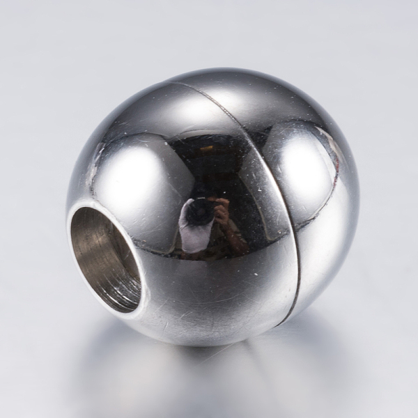 

PandaHall 304 Stainless Steel Magnetic Clasps with Glue-in Ends, Smooth Surface, Round, Stainless Steel Color, 12mm, Hole: 5mm 304 Stainless...