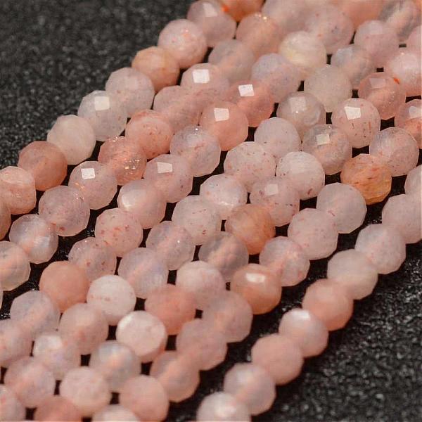 

PandaHall Natural Sunstone Beads Strands, Faceted, Round, 2mm, Hole: 0.5mm, about 178pcs/strand, 15.3 inch(39cm) Sunstone Round Brown
