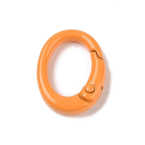 

PandaHall Spray Painted Alloy Spring Gate Rings, Oval, Orange, 19.5x15x4.5mm Alloy Orange