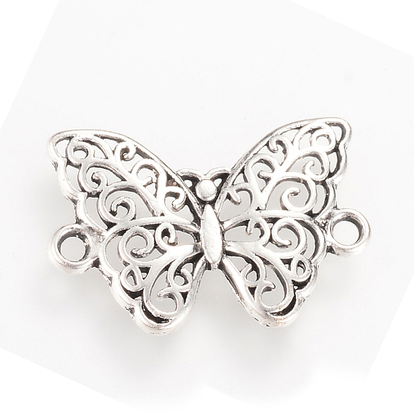 

PandaHall Tibetan Style Alloy Links connectors, Butterfly, Cadmium Free & Lead Free, Antique Silver, 20x14x2mm, Hole: 1.5mm Alloy Butterfly