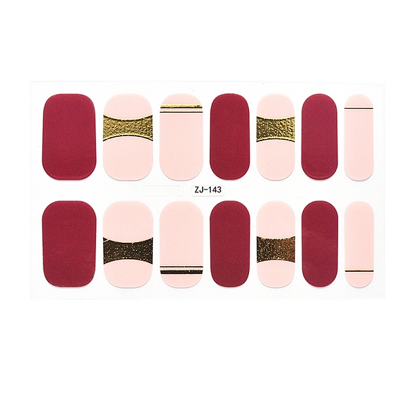 

PandaHall Full Wraps Nail Polish Stickers, Self-Adhesive, for Nail Decals Design Manicure Tips Decorations, Dark Red, 14pcs/sheet Paper...