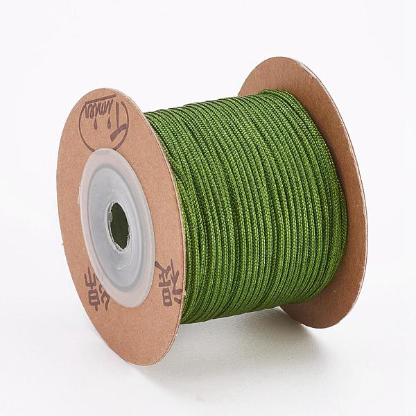 

PandaHall Nylon Cords, String Threads Cords, Round, Dark Olive Green, 1.5mm, about 27.34 yards(25m)/roll Nylon Green