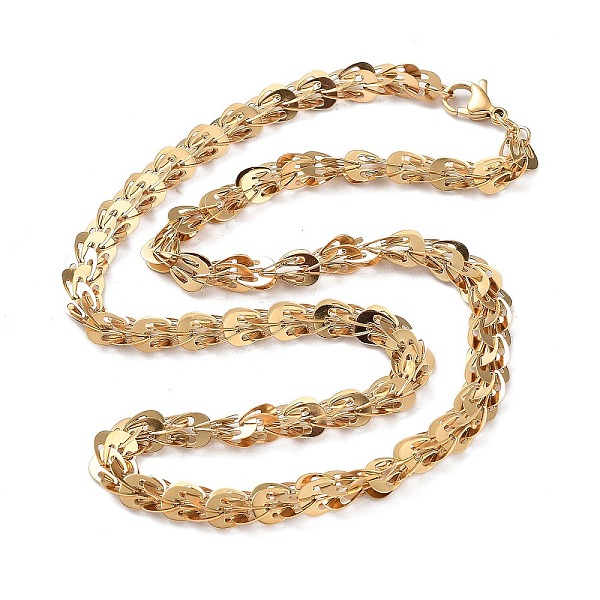 

PandaHall 304 Stainless Steel Chain Necklaces, Jewely for Unisex, Real 18K Gold Plated, 19.53 inch(49.6cm) 304 Stainless Steel