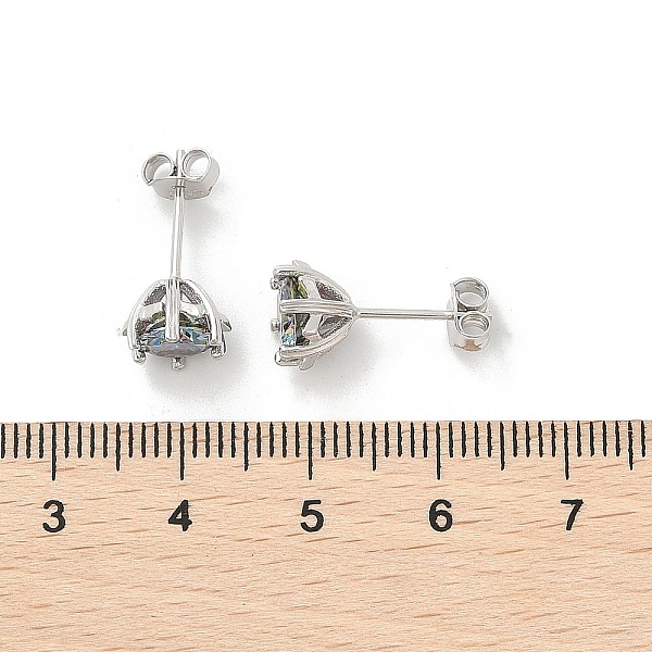 925 Ohrstecker Aus Sterlingsilber Mit Moissanit-Strass