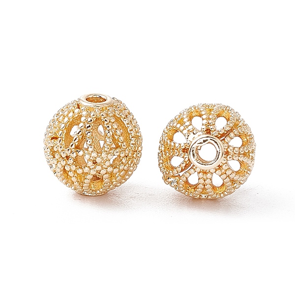 

PandaHall Brass Hollow Beads, Cadmium Free & Lead Free, Round, Golden, 8mm, Hole: 1.2mm Brass Round