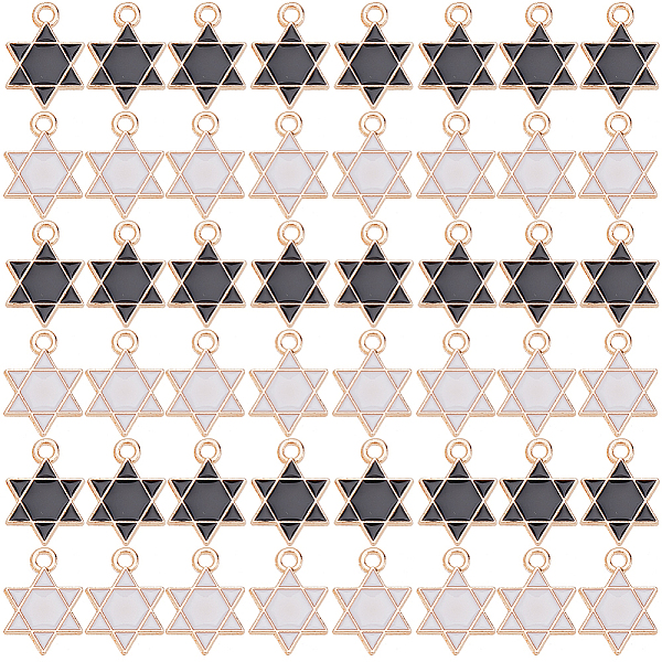 

PandaHall SUNNYCLUE 80Pcs 2 Colors Alloy Enamel Pendants, for Jewish, Star of David, Light Gold, Mixed Color, 16.5x12x2mm, Hole: 1.6mm..., Multicolor