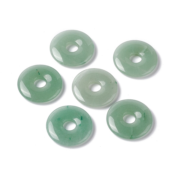 

PandaHall Natural Green Aventurine Pendants, Donut/Pi Disc Charm, 29~30x5~6mm, Hole: 6~7mm Green Aventurine Donut