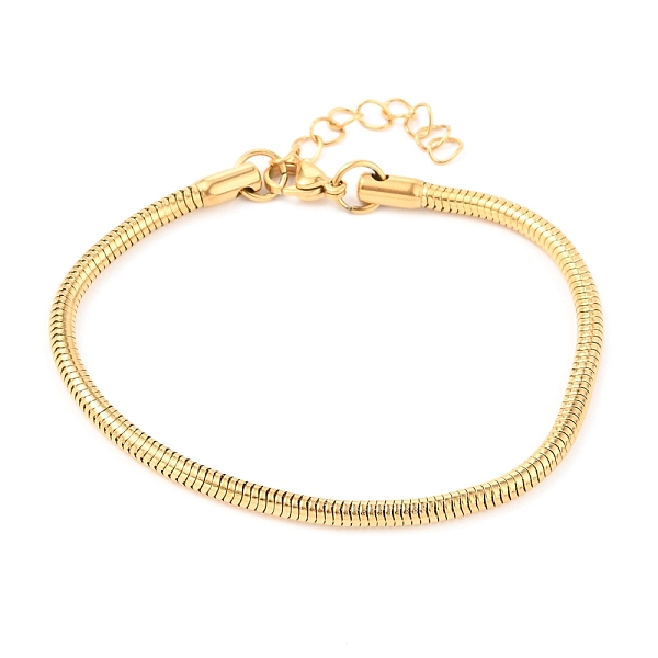 

PandaHall Unisex 304 Stainless Steel Round Snake Chain Bracelets, with Lobster Claw Clasps, Golden, 2.5mm, 7-5/8 inch(19.5cm) 304 Stainless...