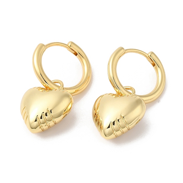 

PandaHall Rack Plating Brass Heart Dangle Hoop Earrings, Long-Lasting Plated, Cadmium Free & Lead Free, Real 18K Gold Plated, 34x19mm Brass...