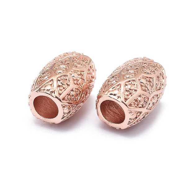 

PandaHall Rack Plating Brass European Beads, Large Hole Beads, Long-Lasting Plated, Barrel, Rose Gold, 11.5x8mm, Hole: 4mm Brass Barrel